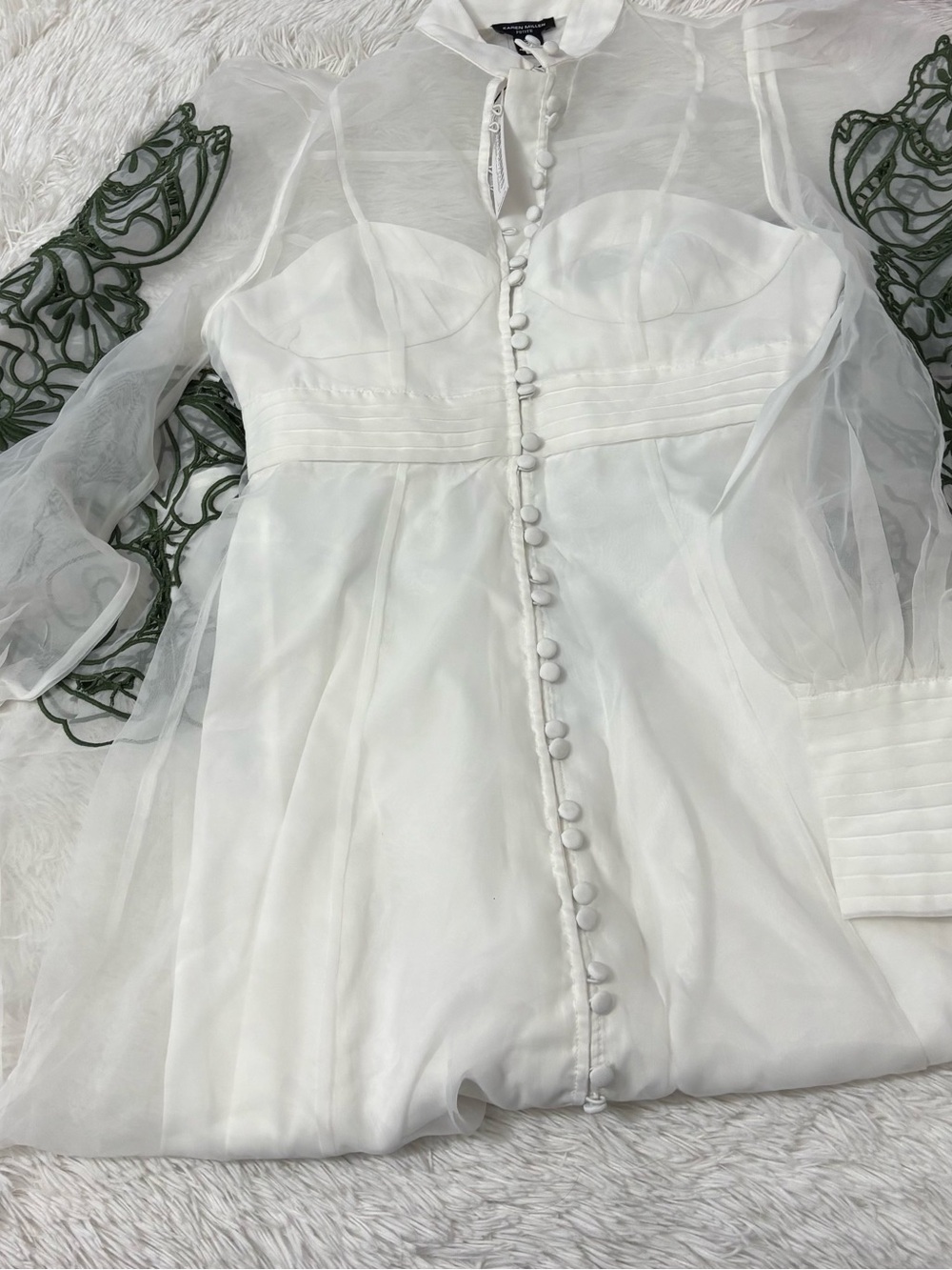 Tall Embroidered Floral Woven Button Up Maxi Dress - Picture 7 of 7